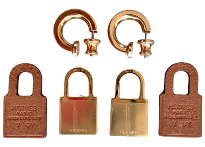 Hermes Earrings O'Kelly Gold/Rose Gold
