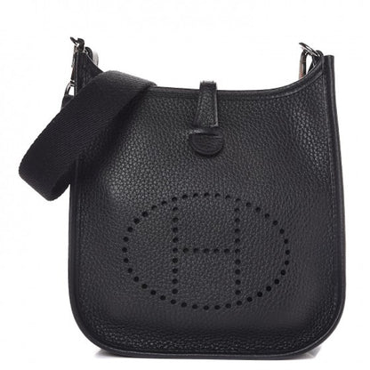Hermes Evelyne Taurillon Clemence Amazone Strap Palladium TPM Noir