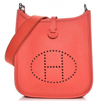 Hermes Evelyne Taurillon Clemence Amazone Strap TPM Rouge Pivoine