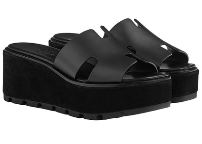 Hermes Eze 30 Sandal Noir Leather