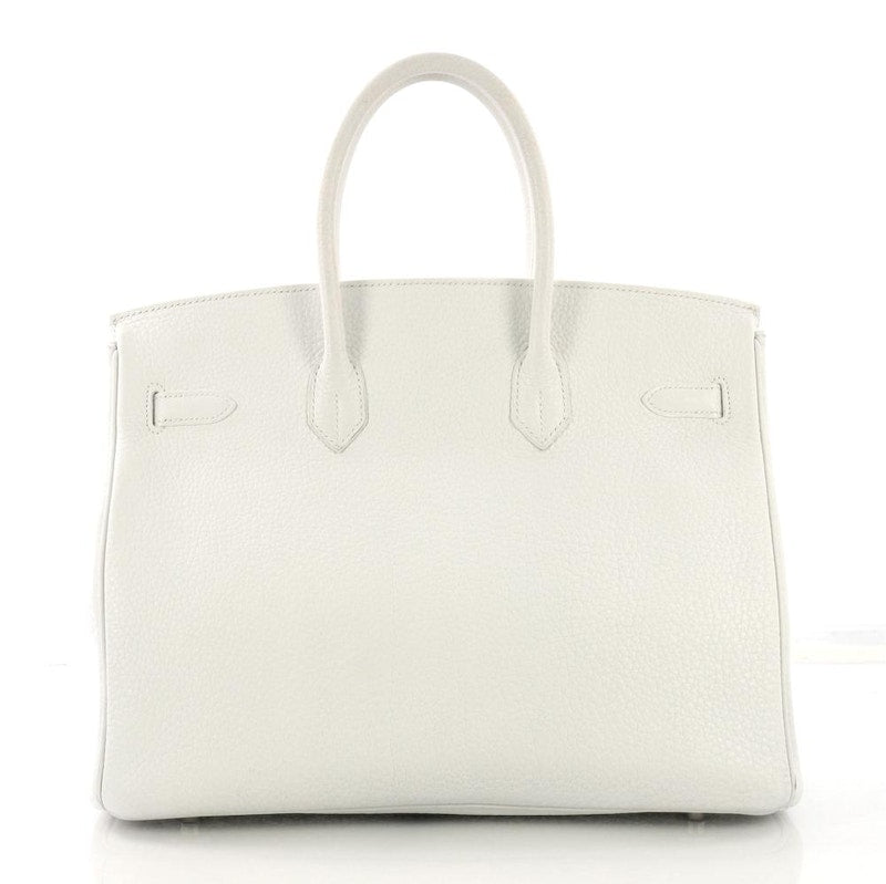 Hermes Handbag Birkin Clemence 35 Blanc
