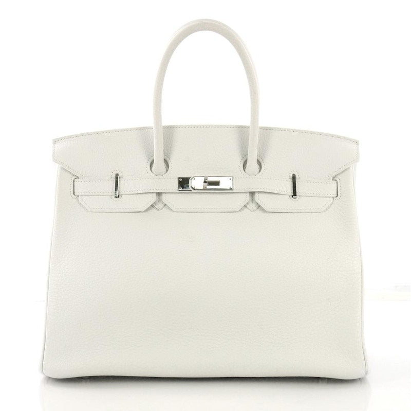 Hermes Handbag Birkin Clemence 35 Blanc