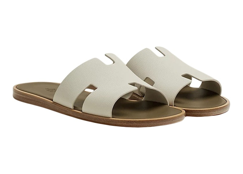 Hermes Izmir Sandal Beige Glaise Vert Toundra Epsom Leather