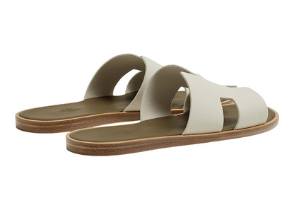 Hermes Izmir Sandal Beige Glaise Vert Toundra Epsom Leather