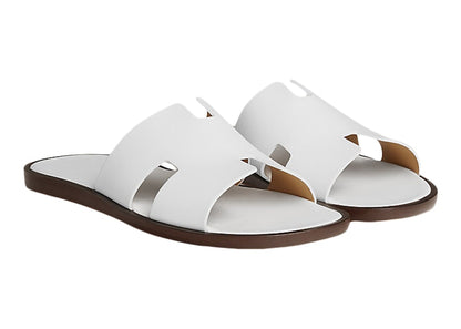 Hermes Izmir Sandal Blanc Smooth Calfskin Leather