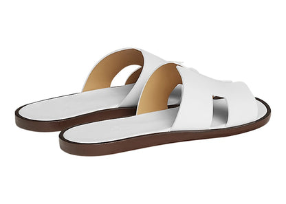 Hermes Izmir Sandal Blanc Smooth Calfskin Leather