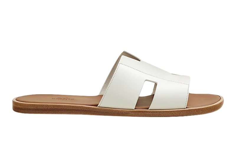 Hermes Izmir Sandal Blanc Naturel Epsom Mosaique Calfskin Leather