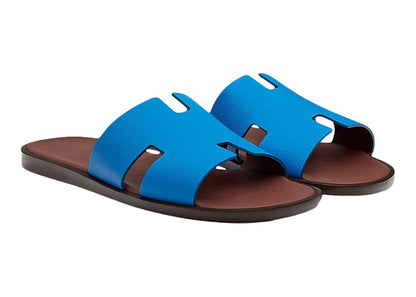 Hermes Izmir Sandal Bleu Santorin Epsom Calfskin Leather