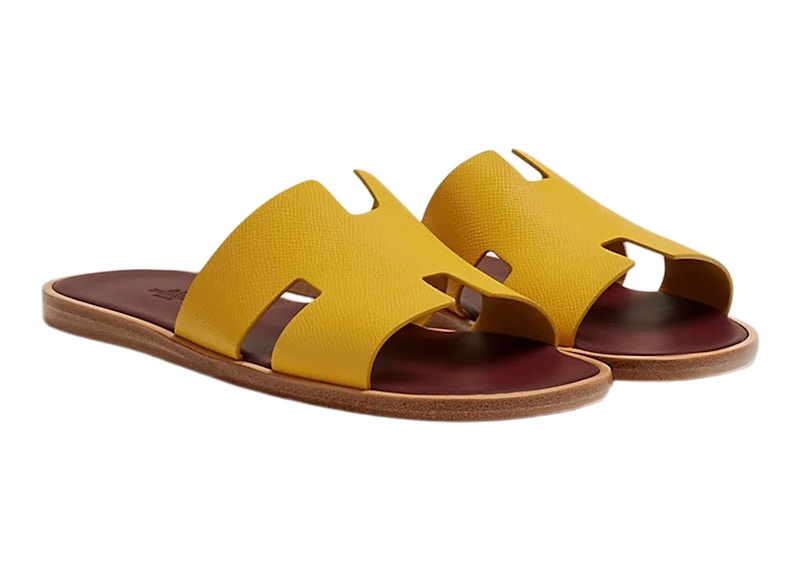 Hermes Izmir Sandal Jaune Citron Epsom Calfskin Leather