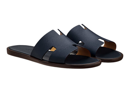 Hermes Izmir Sandal Marine Brown Epsom Leather