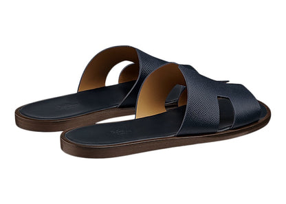 Hermes Izmir Sandal Marine Brown Epsom Leather