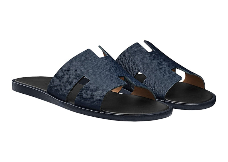 Hermes Izmir Sandal Marine Epsom Leather