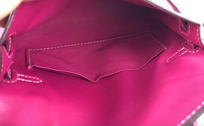 Hermes Kelly Epsom Palladium Micro 15 Rose Tyrien