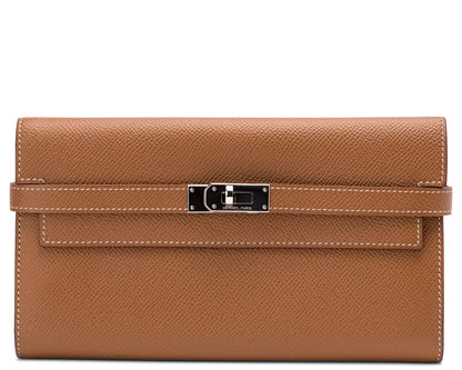 Hermes Kelly Classic Wallet Epsom Gold