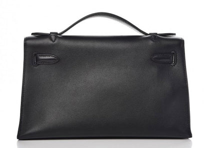 Hermes Kelly Pochette Swift Gold-tone Noir