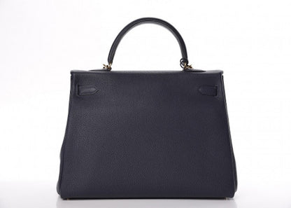 Hermes Kelly Retourne 35 Togo Bleu Nuit