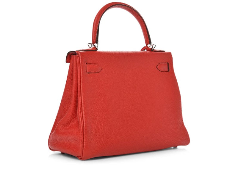 Hermes Kelly Retourne Clemence 28 Rouge Tomate