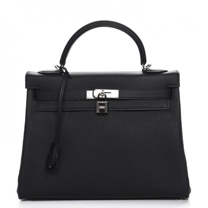 Hermes Kelly Retourne Togo Palladium 32 Noir
