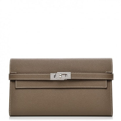 Hermes Kelly Classic Wallet Epsom Etoupe