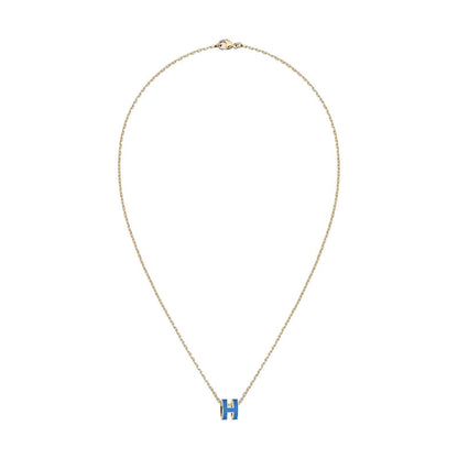 Hermes Mini Pop H Pendant Bleu Sature