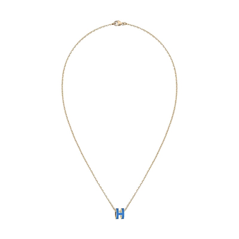 Hermes Mini Pop H Pendant Bleu Sature