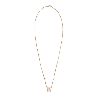 Hermes Mini Pop H Pendant Gold-tone Rose Dragee