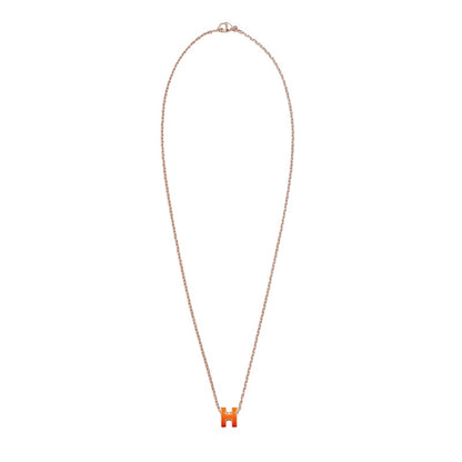 Hermes Mini Pop H Pendant Orange Soie