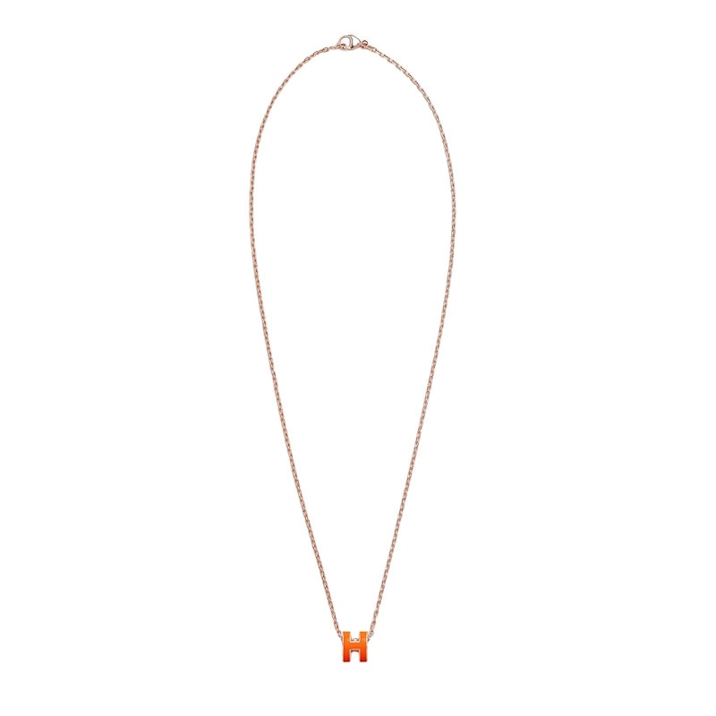 Hermes Mini Pop H Pendant Orange Soie
