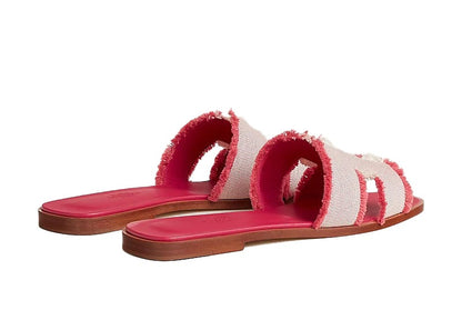 Hermes Oran Sandal Frambroise Canvas