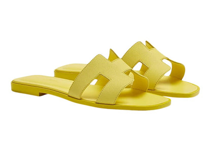 Hermes Oran Sandal Jaune Curcuma Epsom Calfskin Leather