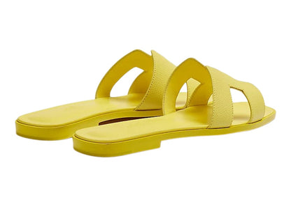 Hermes Oran Sandal Jaune Curcuma Epsom Calfskin Leather