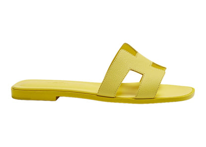 Hermes Oran Sandal Jaune Curcuma Epsom Calfskin Leather