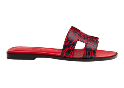 Hermes Oran Sandal Marine Rouge Maison Calfskin Leather