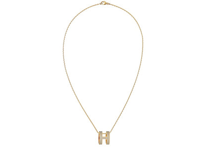 Hermes Mini Pop H Pendant Gold-tone Marron Glace