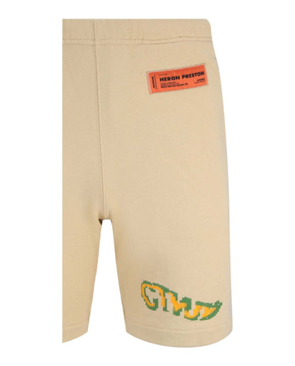 Heron Preston CTNMB Pixel Sweatshorts Beige