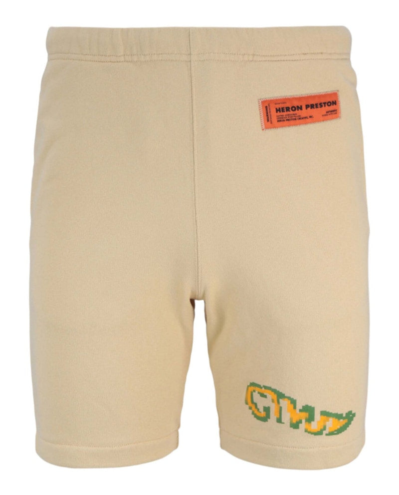 Heron Preston CTNMB Pixel Sweatshorts Beige