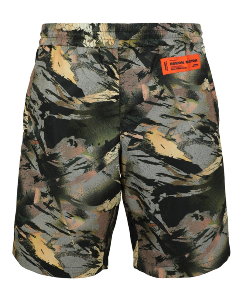 Heron Preston Camouflage Track Shorts Green