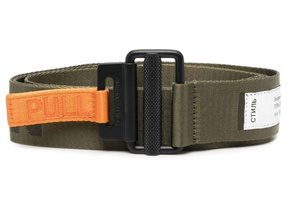 Heron Preston Classic Buckle HP Tape Belt Military Green/Black