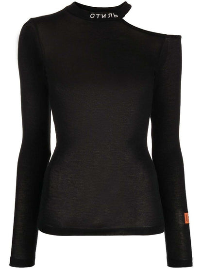 Heron Preston Cut Shoulder Ctnmb Crewneck Black/White