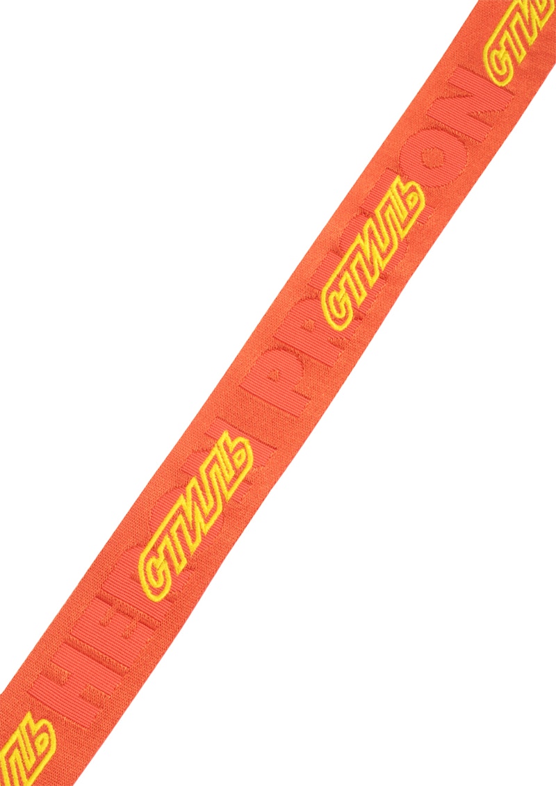 Heron Preston Embroidered Jacquard Tape Belt (SS19) Orange/Yellow