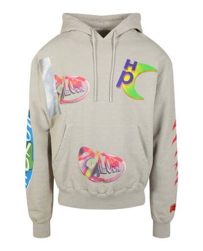 Heron Preston HP Global Collage Hoodie Grey