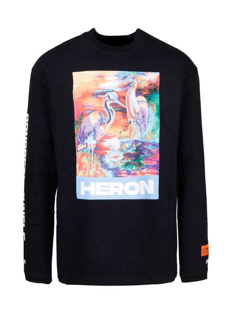 Heron Preston Heron Watercolor Print Longsleeve T-Shirt Black
