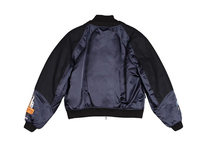 Heron Preston Herons 2 Fabrics Bomber Jacket Dark Blue