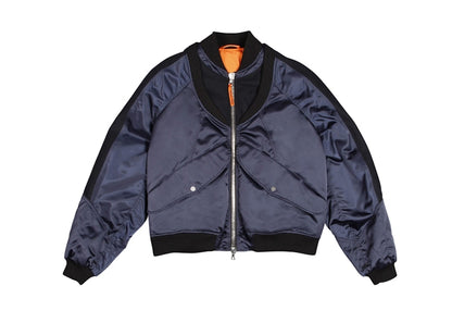 Heron Preston Herons 2 Fabrics Bomber Jacket Dark Blue