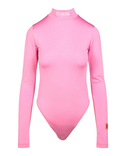 Heron Preston Long Sleeve Stretch Bodysuit Pink