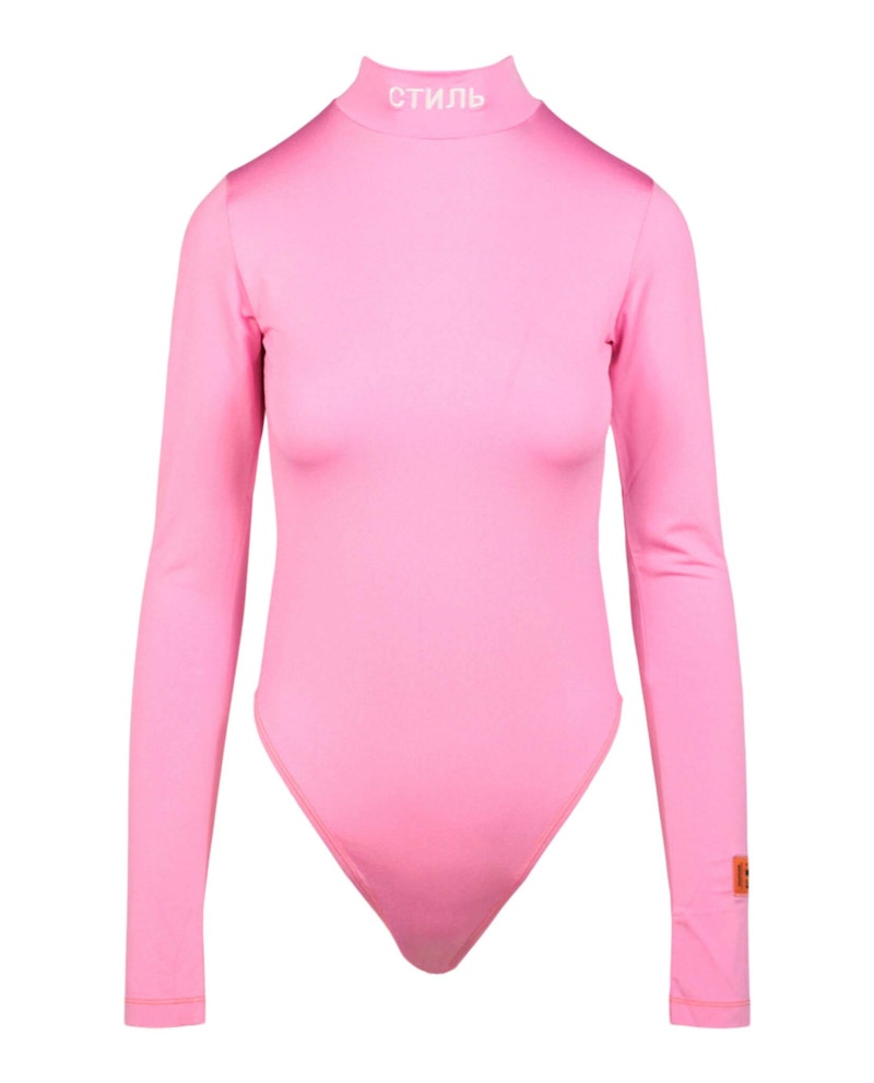 Heron Preston Long Sleeve Stretch Bodysuit Pink