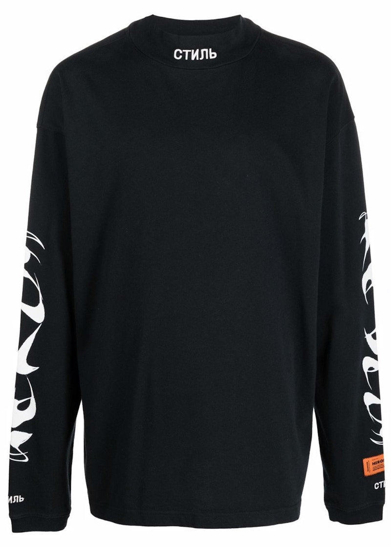 Heron Preston Mockneck Logo Detail L/S T-Shirt Black