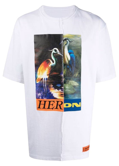 Heron Preston Split Herons Oversized T-Shirt White Multi