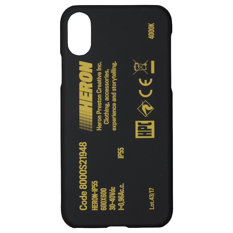 Heron Preston Stamp Logo iPhone X Case (SS19) Black/Yellow