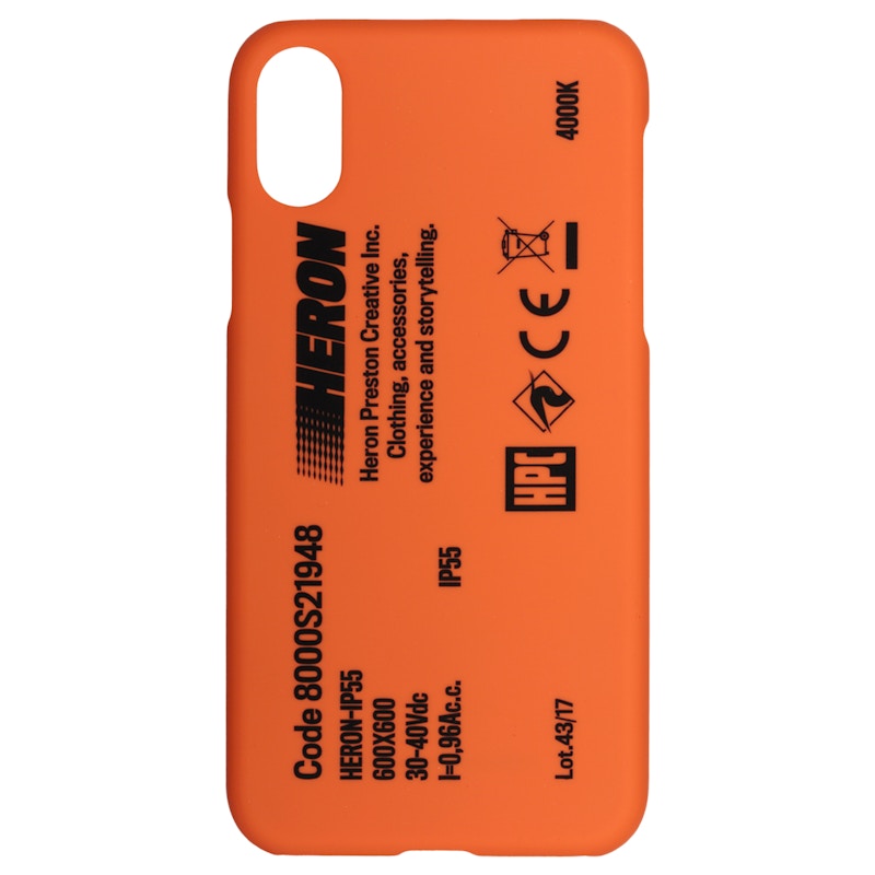 Heron Preston Stamp Logo iPhone X Case (SS19) Orange/Black